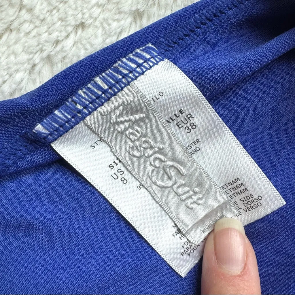 Magicsuit Miraclesuit Morgan Tankini Swim Top Size 8 Blue Strappy Beach Nautical - Image 6