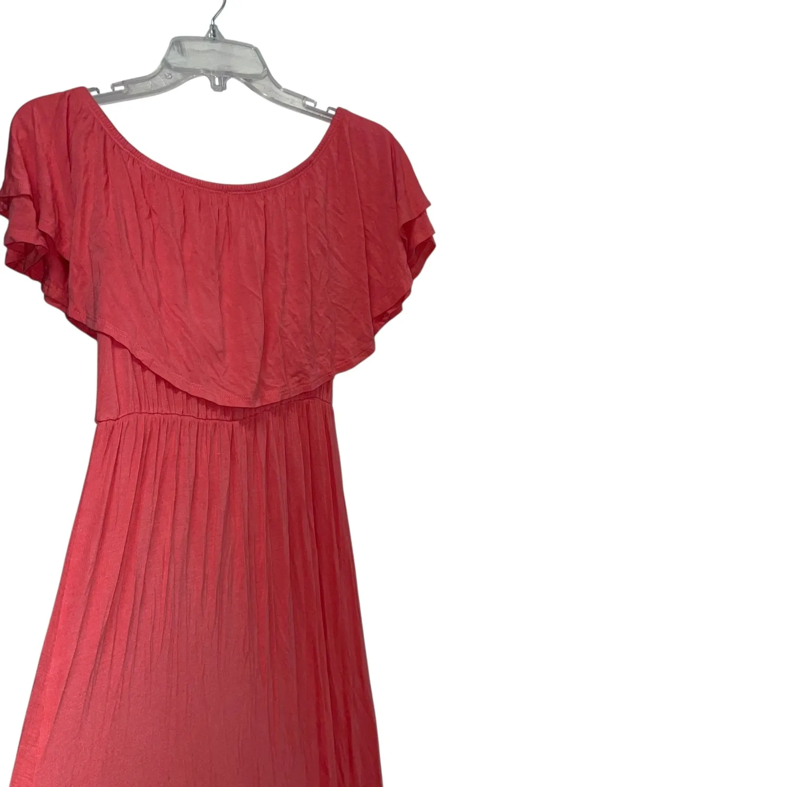 Pink Blush Off Shoulder Ruffle Maxi Dress Women's S/MSmocked Waist Flowy - Image 6