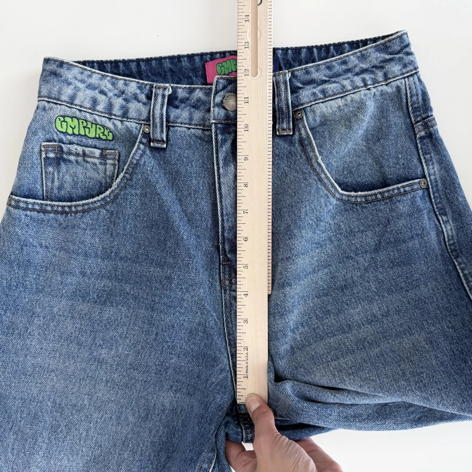 Empyre Jeans Womens 2 Blue Wide Leg Baggy Barrel Y2K Skater Streetwear Denim - Image 9