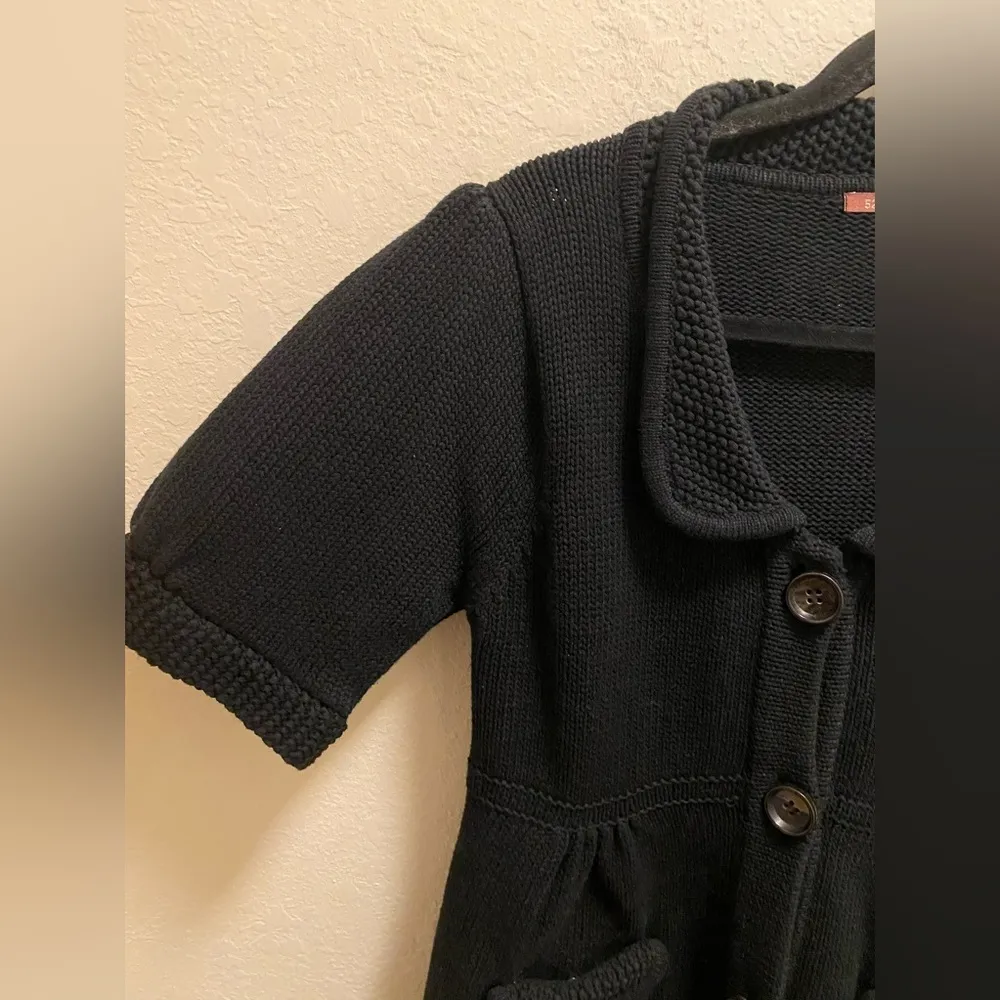 Anthropologie 525 America Short Sleeve Button Down Knit Cardigan Black - Image 8
