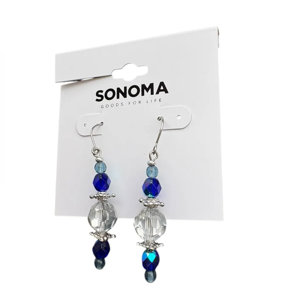 Sonoma Silver and Blue Beaded Earrings - Image 3