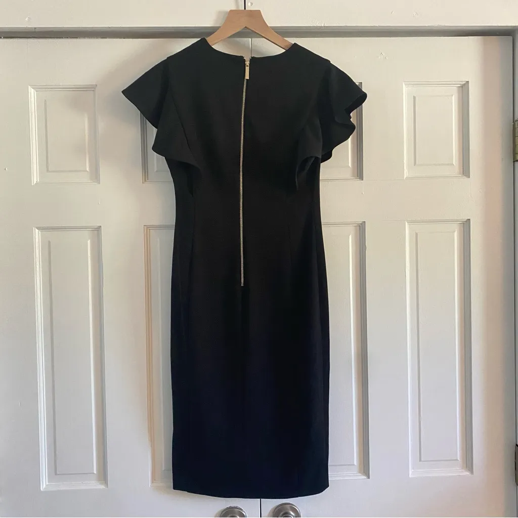 Calvin Klein Black Ruffle Sleeve Dress - Image 4
