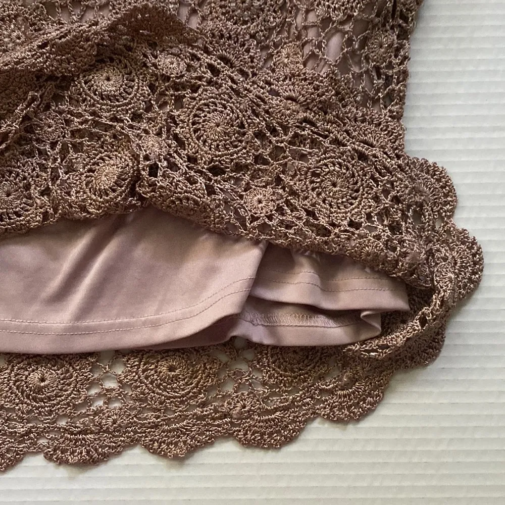 JS Collections beaded silk crochet cami, size XL petite - Image 4