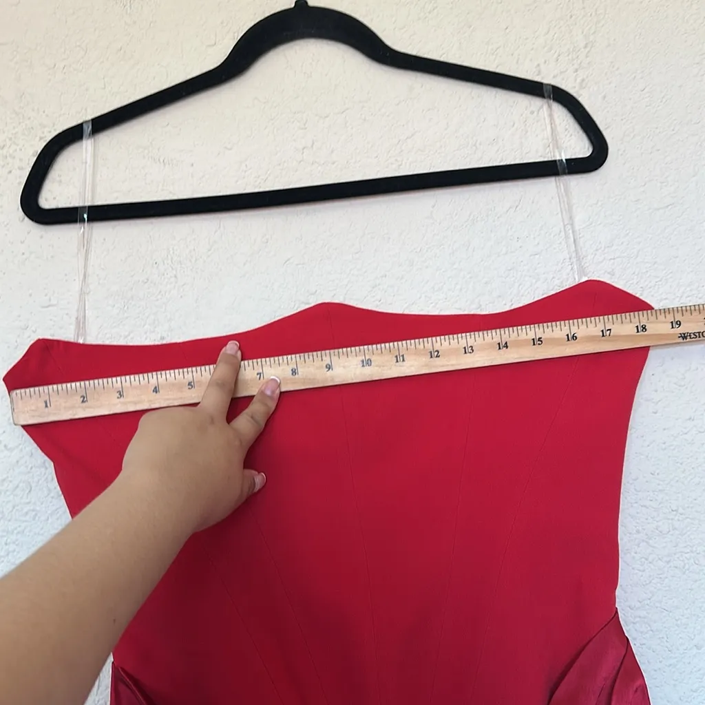 HOUSE OF CB size M D-DD 'Persephone' Scarlet Strapless Corset‎ Maxi Dress NWOT - Image 8