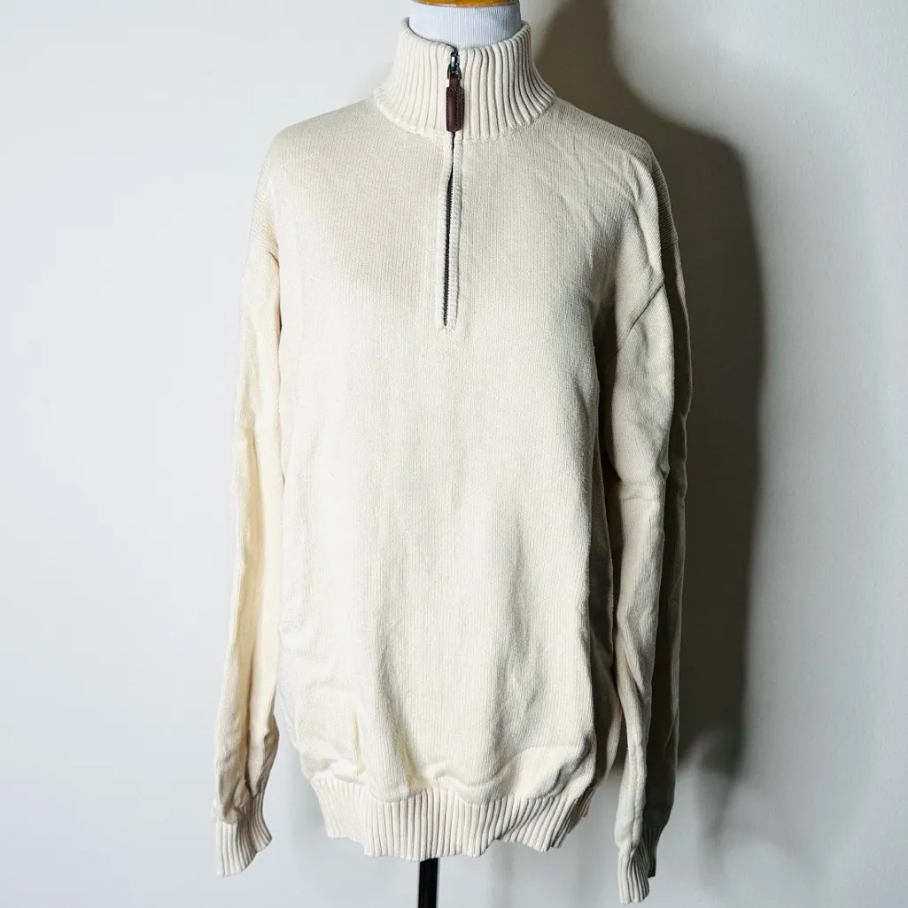 Brandy Melville Cream 1/4 Zip Aleah Pullover Sweater - Image 2