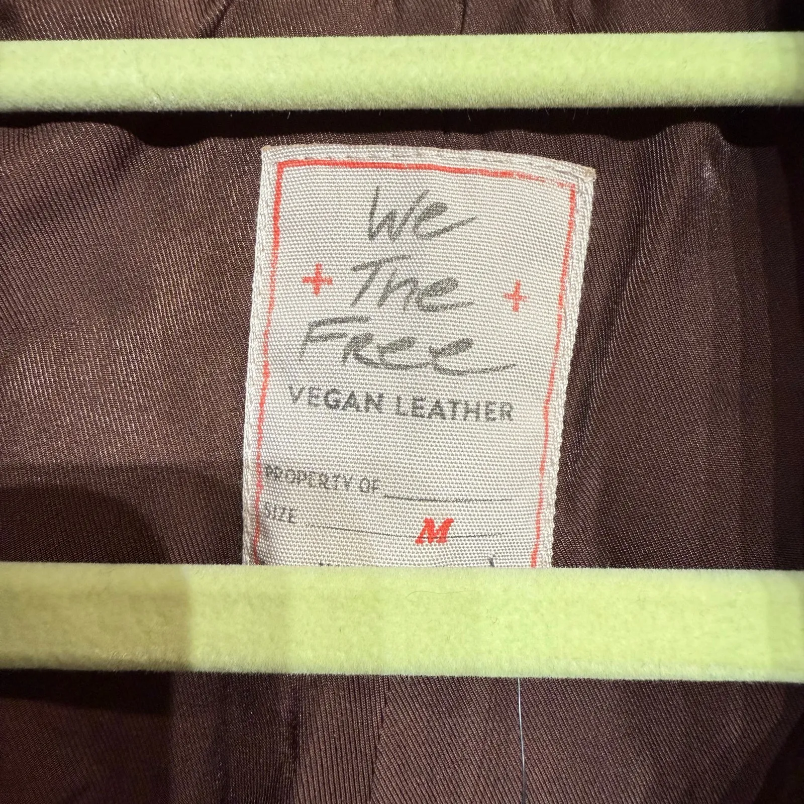 Free People Brown Josie Vegan Leather Moto Jacket Sz M NWT - Image 5