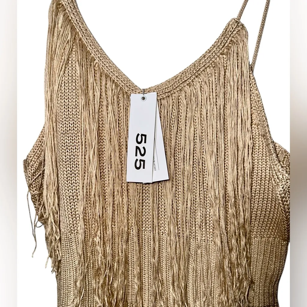 NWT 525 AMERICA Fringe Tank Sweater Dress in‎ Oat (Beige) - large - Image 5