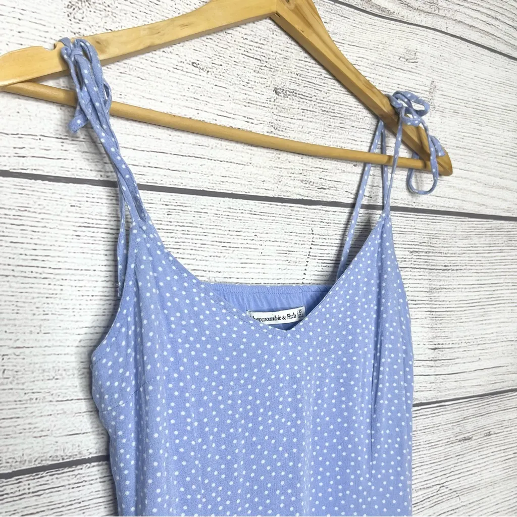 Abercrombie & Fitch Periwinkle Blue Polka Dot Tie Strap Mini Sun Dress Size XS - Image 4