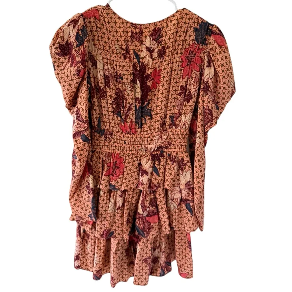 Ulla Johnson Oni Ruffled Printed Silk Crepe De Chine Mini Dress - Image 8