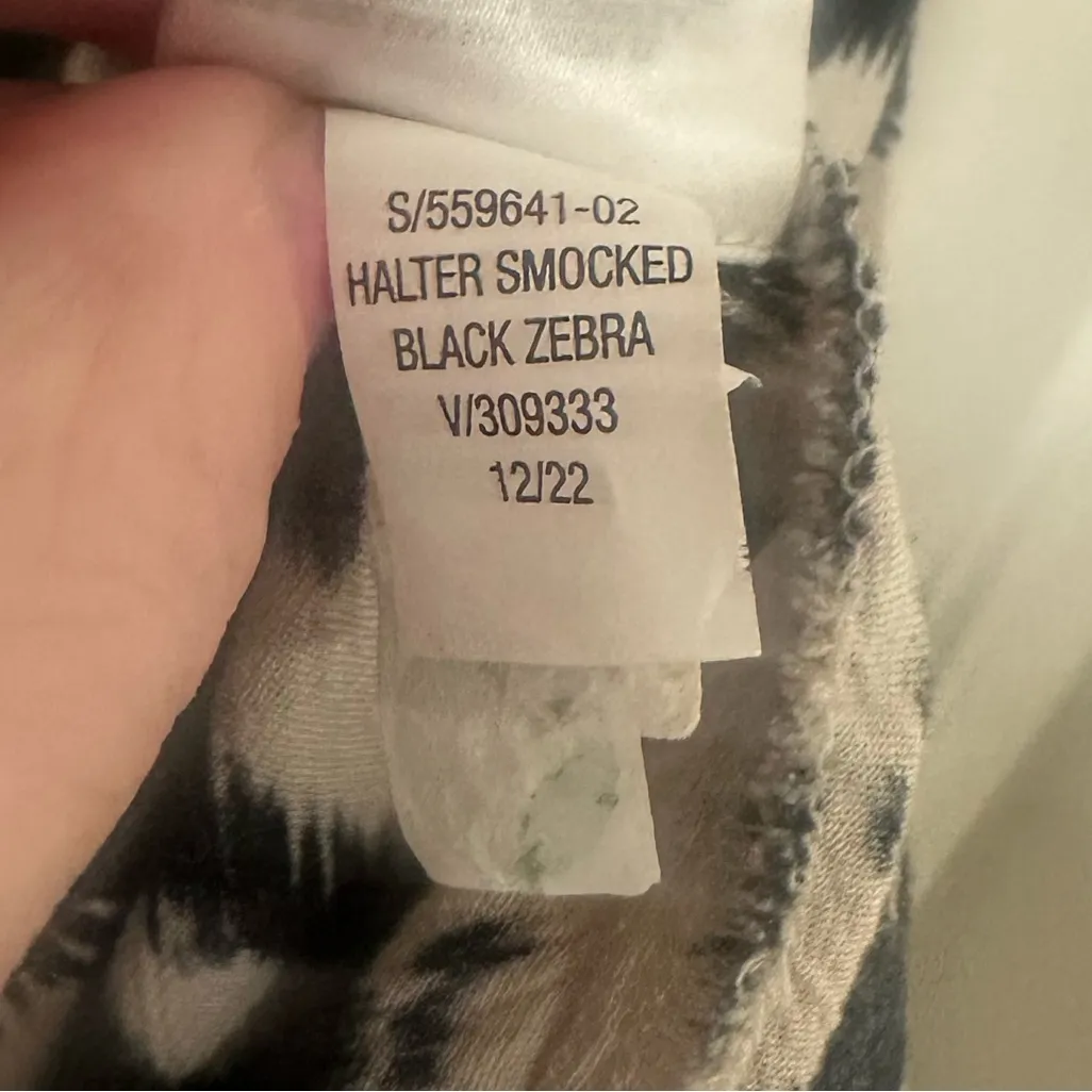 Old Navy Smocked zebra print midi Halter Dress s S - Image 5