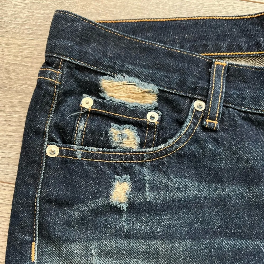 Rag & Bone Doris Cut Off Chewed Hem Jean Shorts | Dark Wash | 26 - Image 6