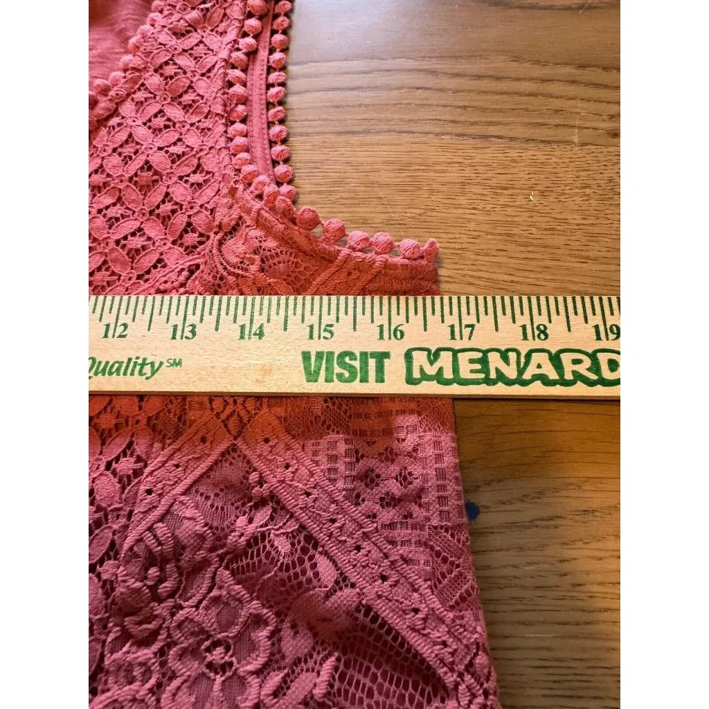 Knox Rose Blouse Pullover Tank Top Crochet Lace Pattern Size Small Boho Peasant‎ - Image 5