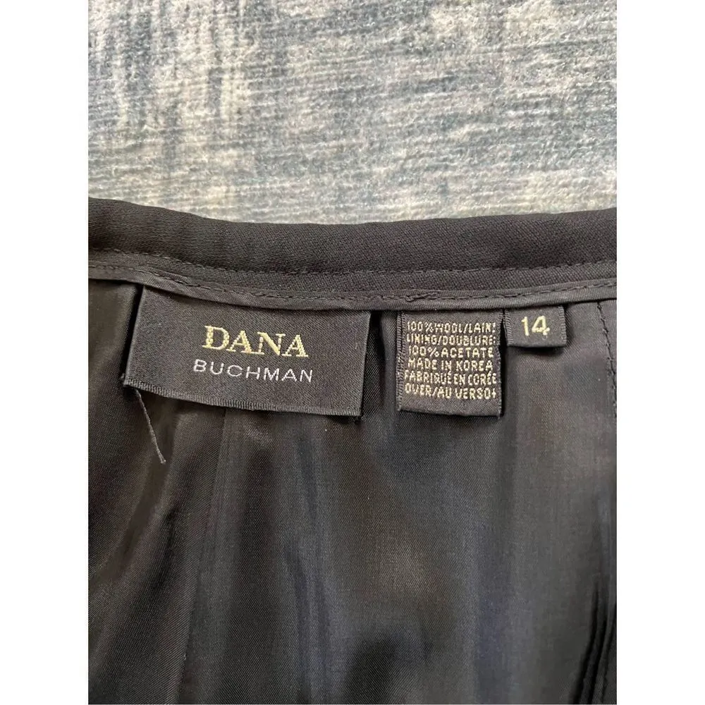 Dana Buchman Black Damsel 100% Wool Straight Leg Dress Pants Size 14 - Image 3