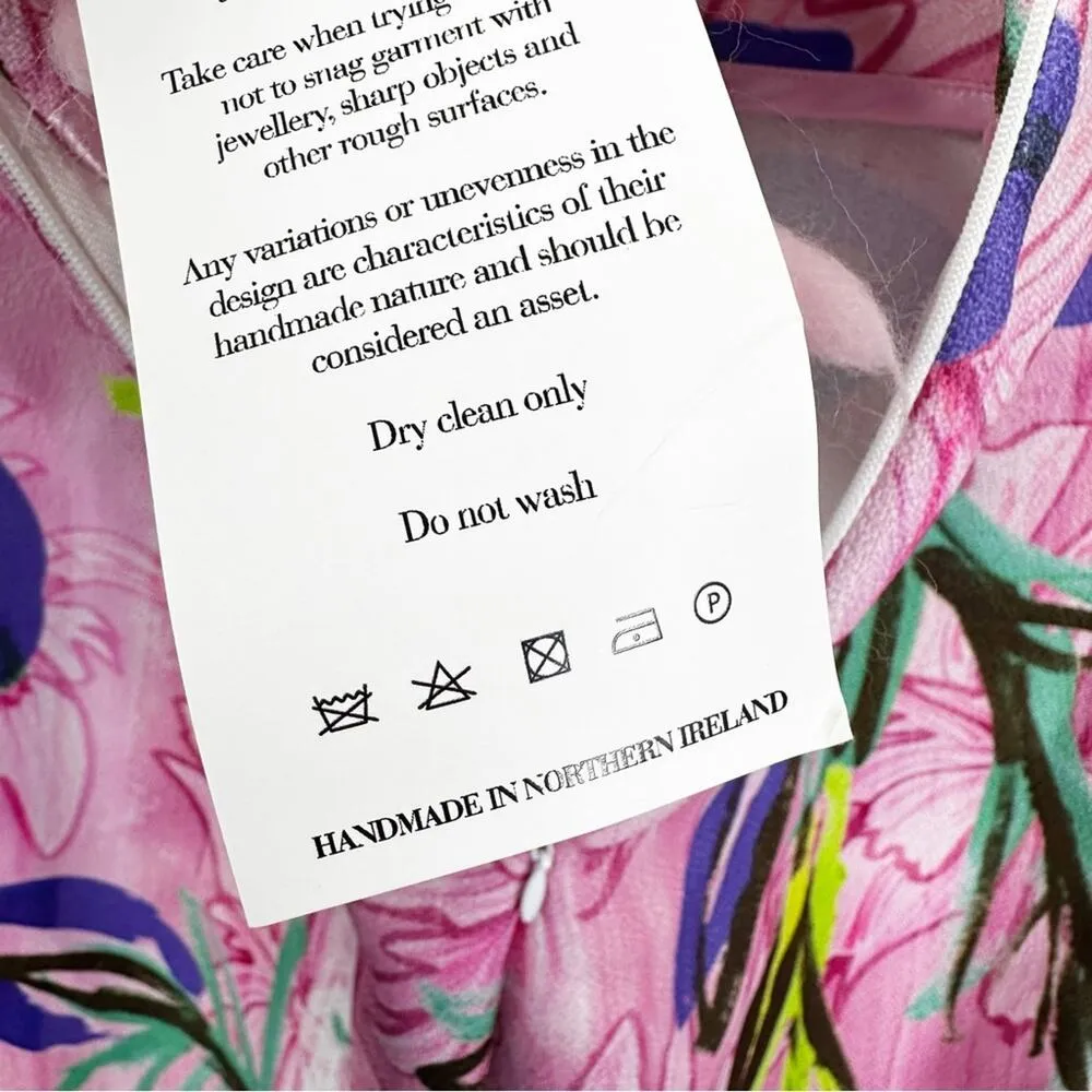 NEW Hope Macaulay Pink Colorful Floral Print Wide Flare Leg Pants - Image 10