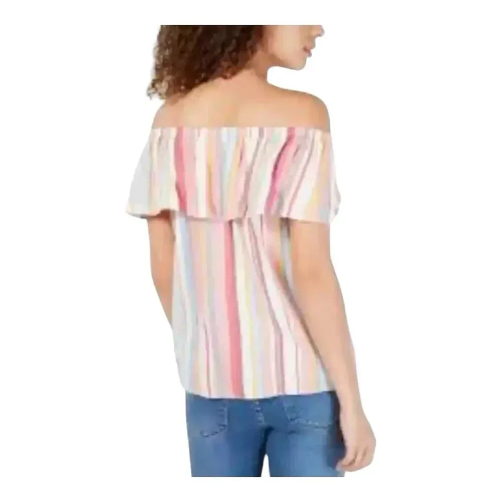 Allison Joy Evereve Striped Linen Top Size Small - Image 2