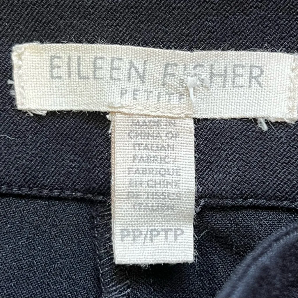 Eileen Fisher Black fitted cotton pants ankle length business casual work siren - Image 5
