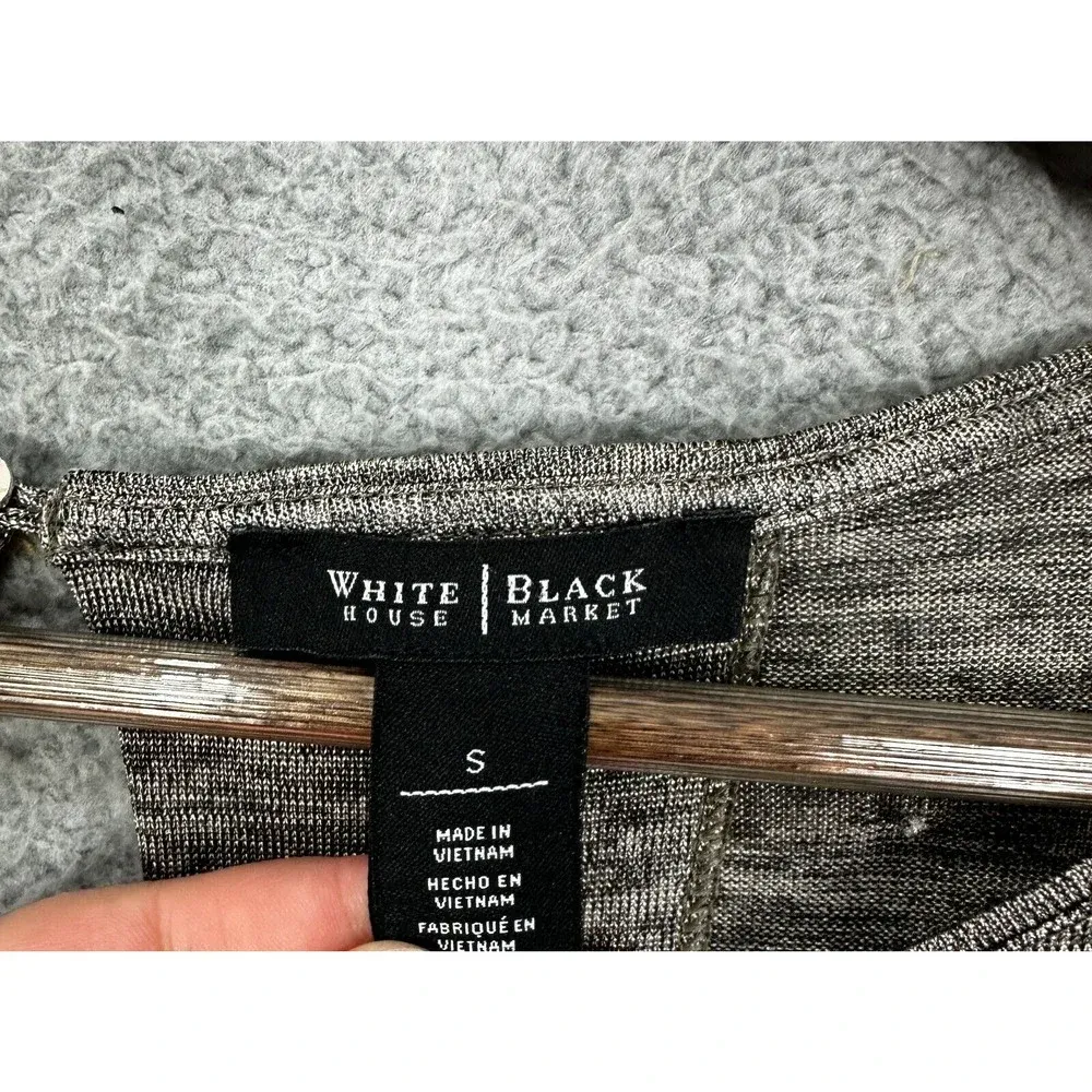 White House Black Market Dress Womens‎ Small Gray Slouchy Drop Waist Cutout Back - Image 3