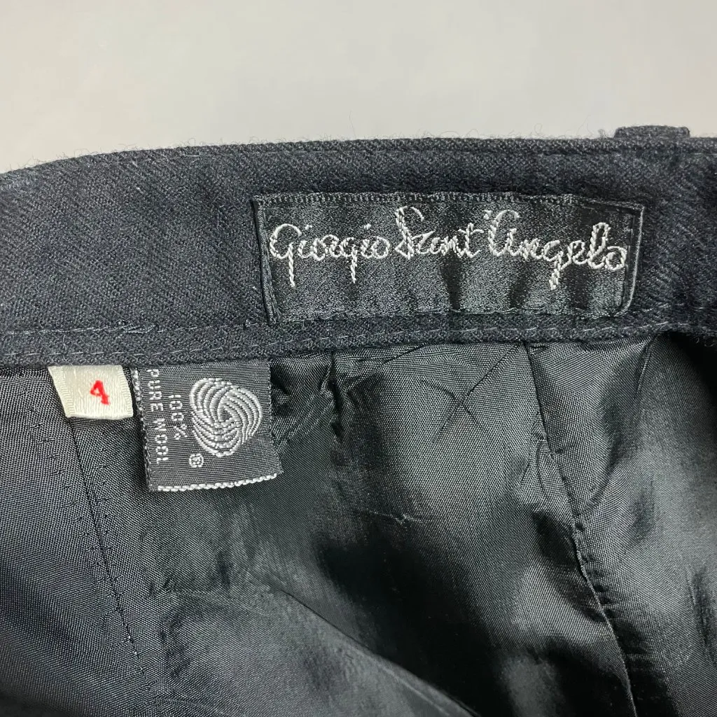 Vintage Georgio Saint Angelo Wool Slacks Pants Black Retro‎ Professional Classic Size 4 - Image 7