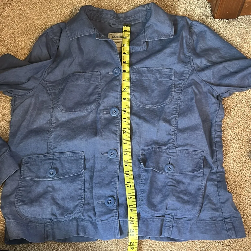 L.L. Bean Women's Navy Utility Jacket Size Large Blue - Image 7