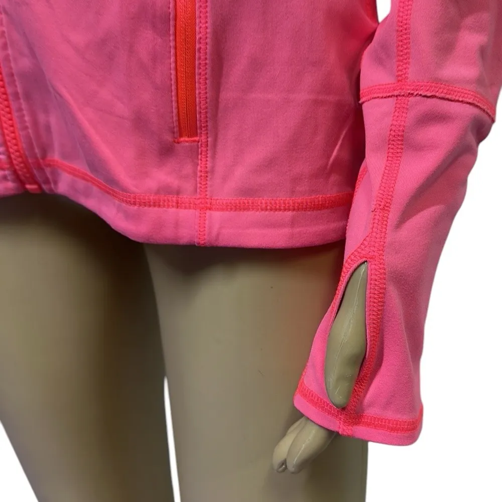 Kirkland Athletic Full Zip Jacket 4 Pocket With Thumb Holes Pink Womens Small - Image 6