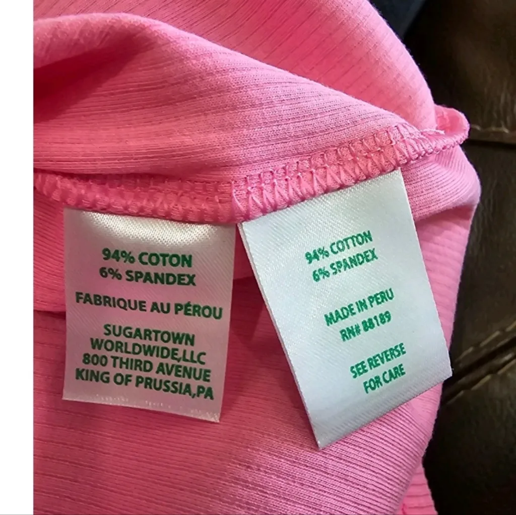 Lilly Pulitzer Cropped Top Minnie Knit Ribbed Confetti Pink Metalic Size XSMALL - Image 6