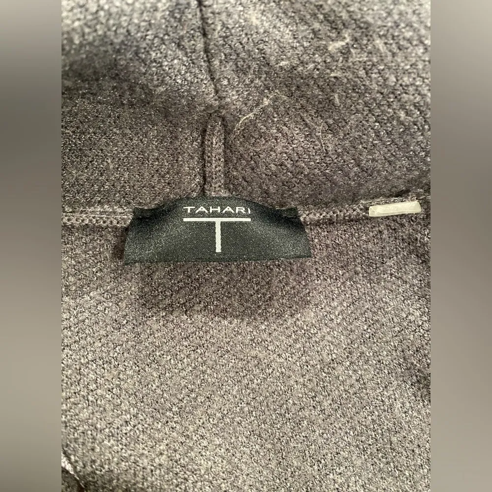 Tahari Gray Longline Coat Cardigan very soft - Image 5