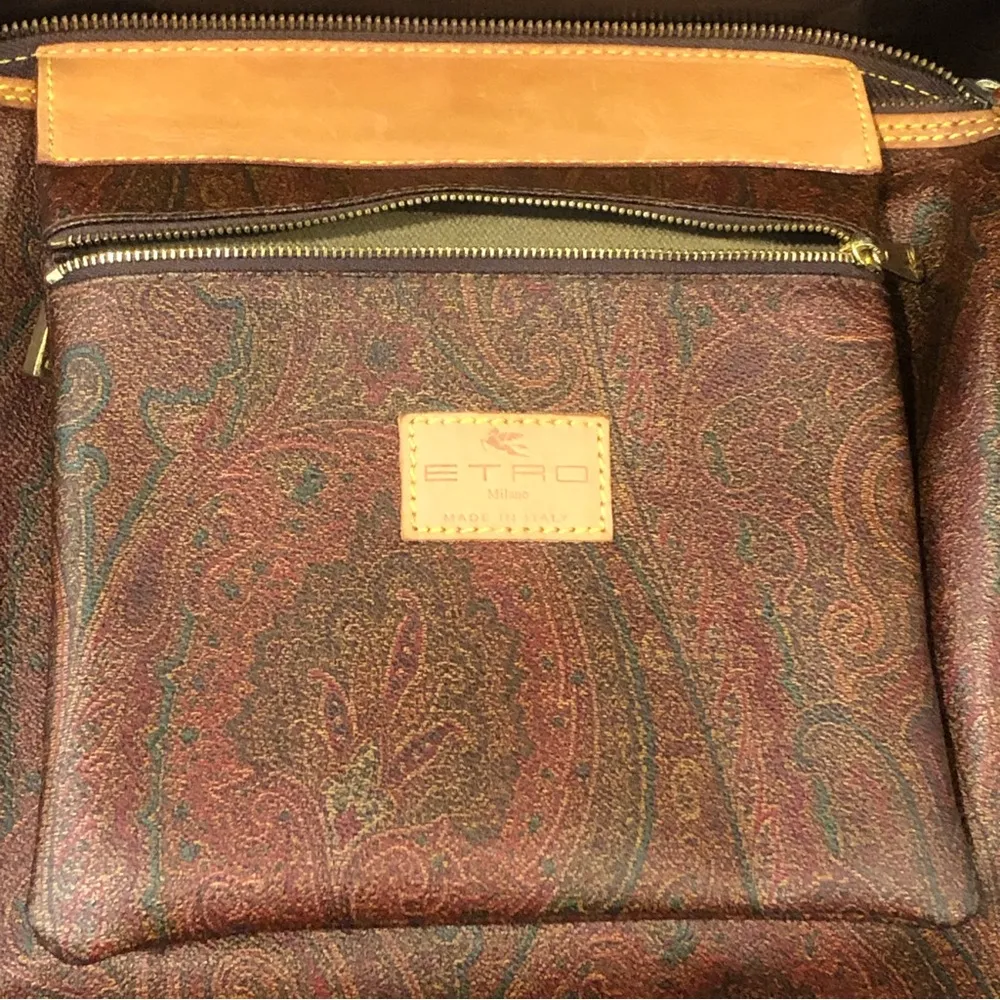 ETRO MILANO Red Paisley Speedy 20 Small Boston Travel Tote Bag Lock and 2 Keys Size 27 - Image 9