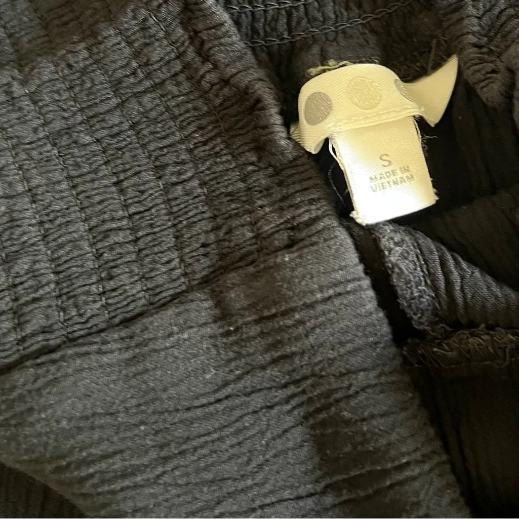 3 Dots Black Gauze Wide Leg Pants - Image 4