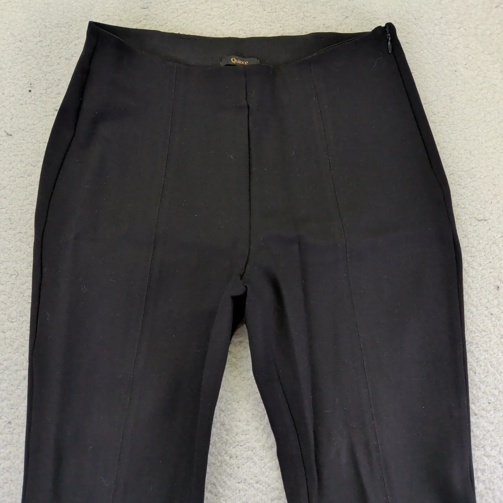 Quince Ultra Stretch Ponte Pintuck Ankle  Pants Black Casual Dress Women's Large - Image 6