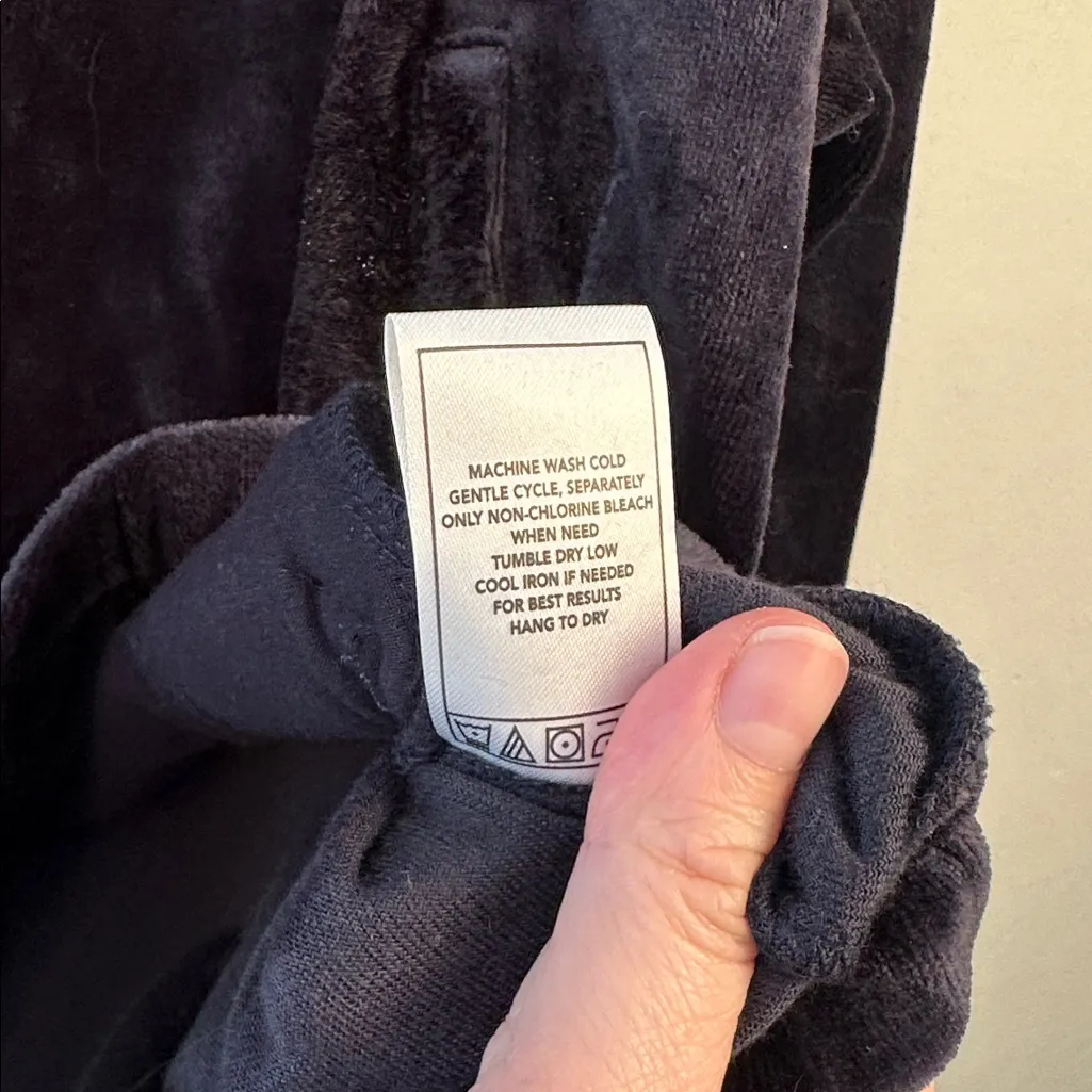 NWT Monrow Neptune Navy with stripe Brown Velour full zip jacket Size Small Blue - Image 7