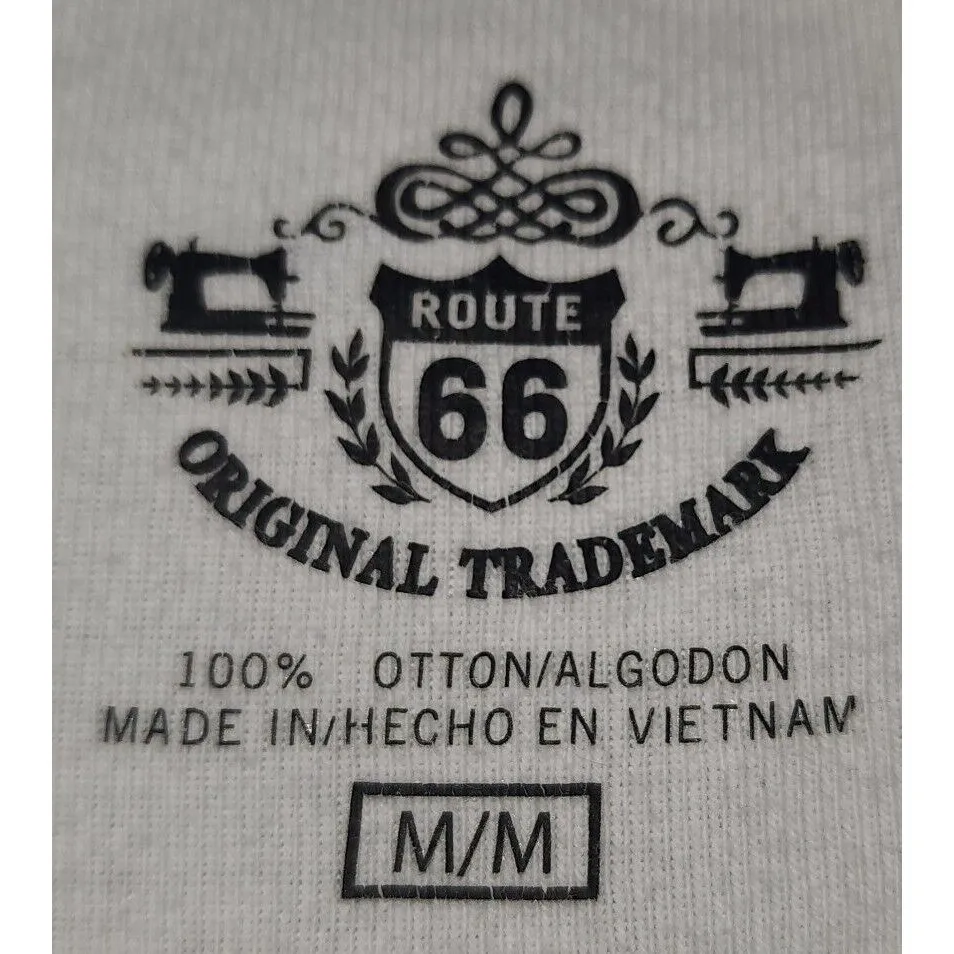 Route 66 Long Sleeve Henley Shirt Casual‎ Top Basic Tee White M - Image 3