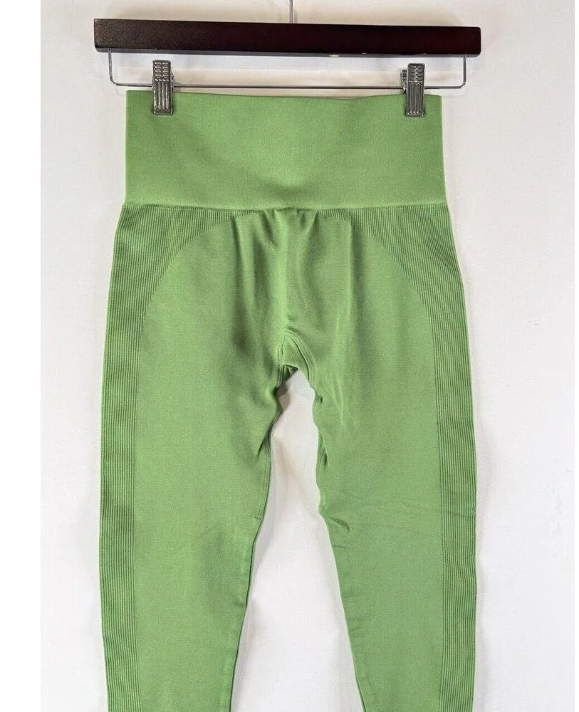 Set Active Womens Leggings Green Sculptflex High Waisted Ribbed Pull On Size XS - Image 5