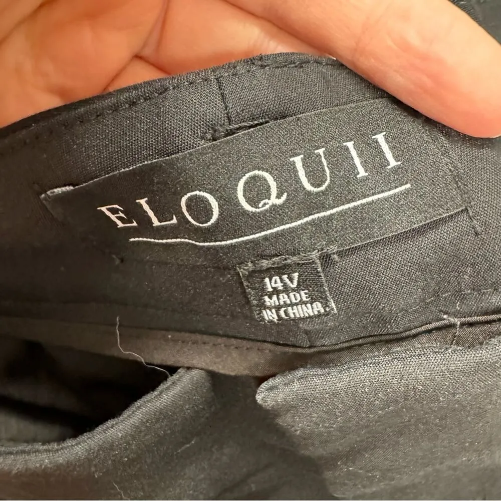 Eloquii Black High Rise Straight Leg Trouser Dress Pants Womens 14 Career Slacks - Image 9