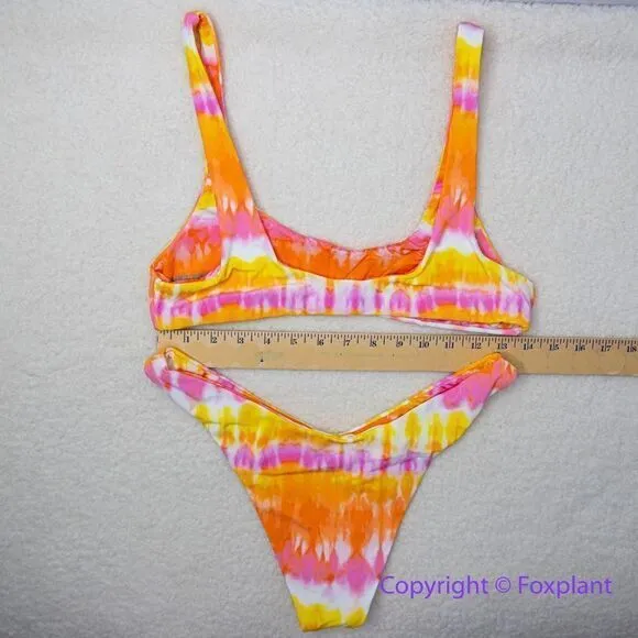 NEW Set! It’s now cool x free people tequila sunrise bikini, size Large Orange - Image 10