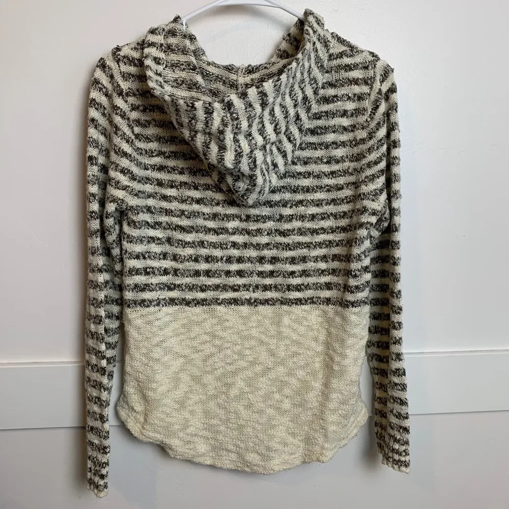 O'Neill Cream & Gray Striped Margery Sweater Hoodie - Image 2
