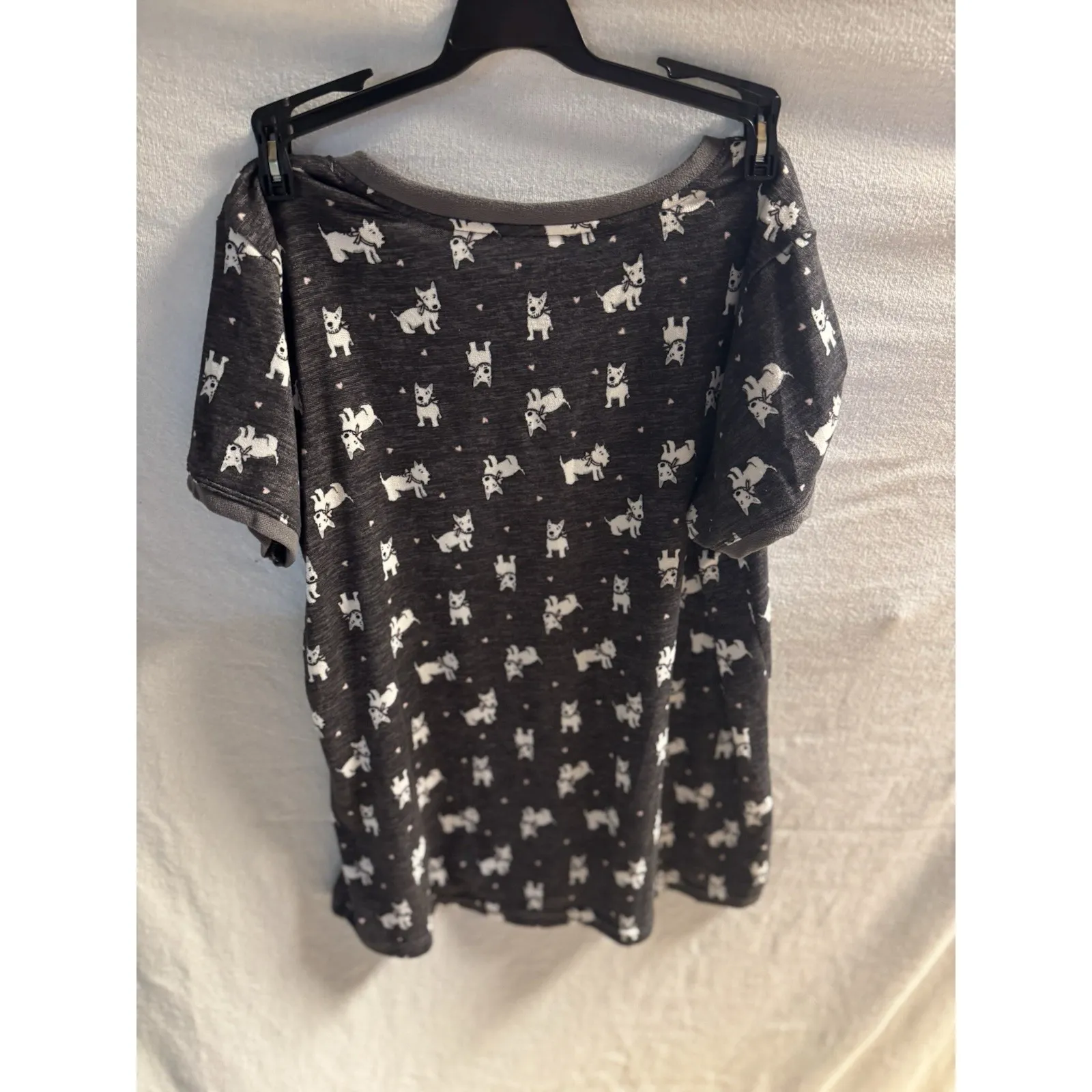 Pillow Talk Women's Scottie Print Sleepshirt Poly Spandex SOFT size M Gray Size M - Image 2