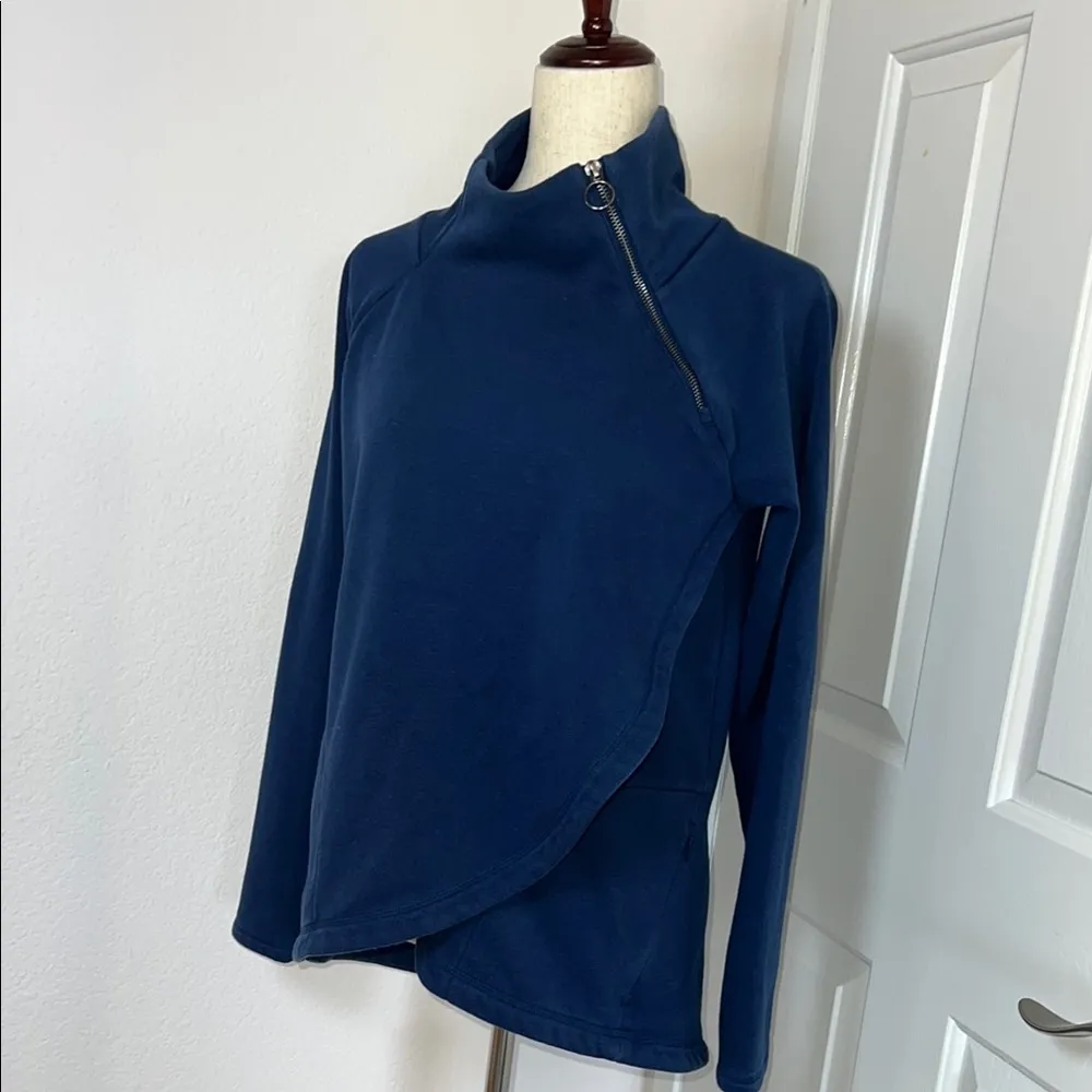 Athleta ‎ Navy Asymmetrical Zip Pullover - Image 13