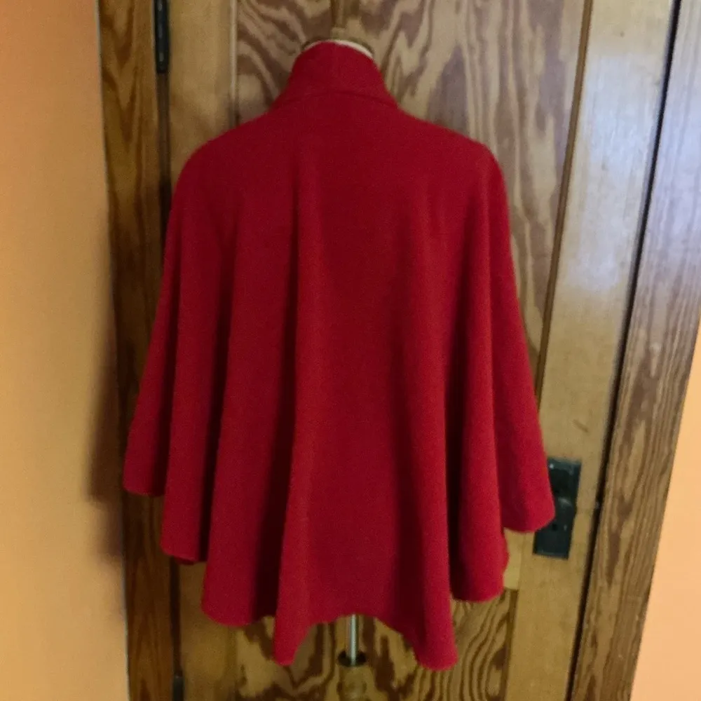 Vintage 90s red fleece cape Size L - Image 12
