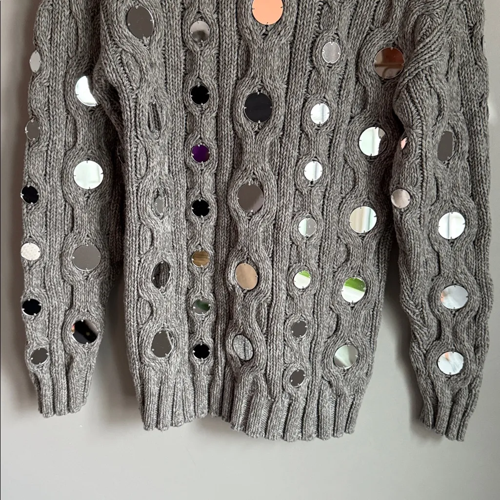 STAUD Beehive Cotton Cable-Knit Sweater Small - Image 6