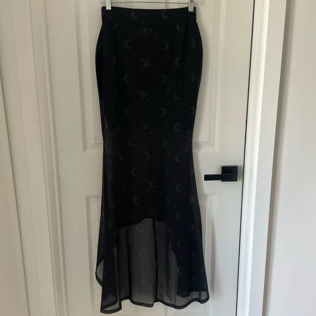 Killstar NWT High Low Moon Star Mesh Maxi Skirt Serenade of Shadows - Image 7