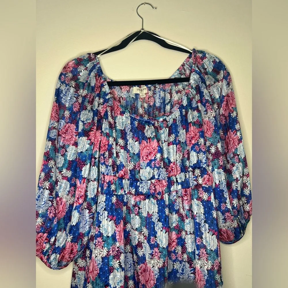 Umgee USA Floral Print‎ Boho Blouse Size Small NWT - Image 2