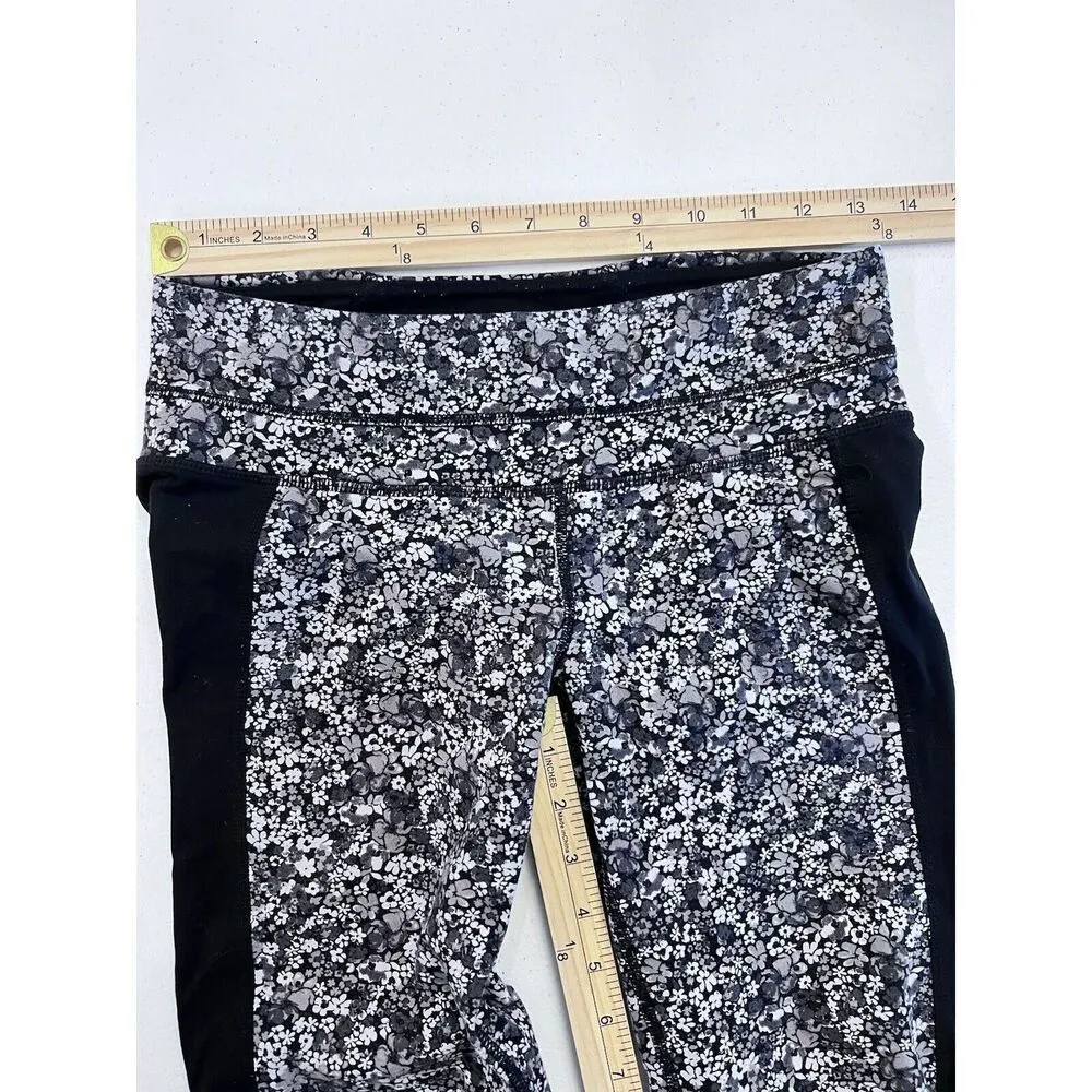 Athleta Women's Leggings LOT TWO PAIR‎ Heather Grey And Black/Floral EUC Small S - Image 9