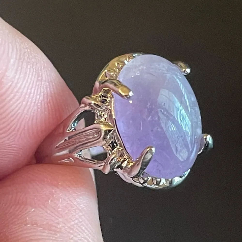 Purple amethyst gemstone S925 silver ring size 5.25 - Image 6