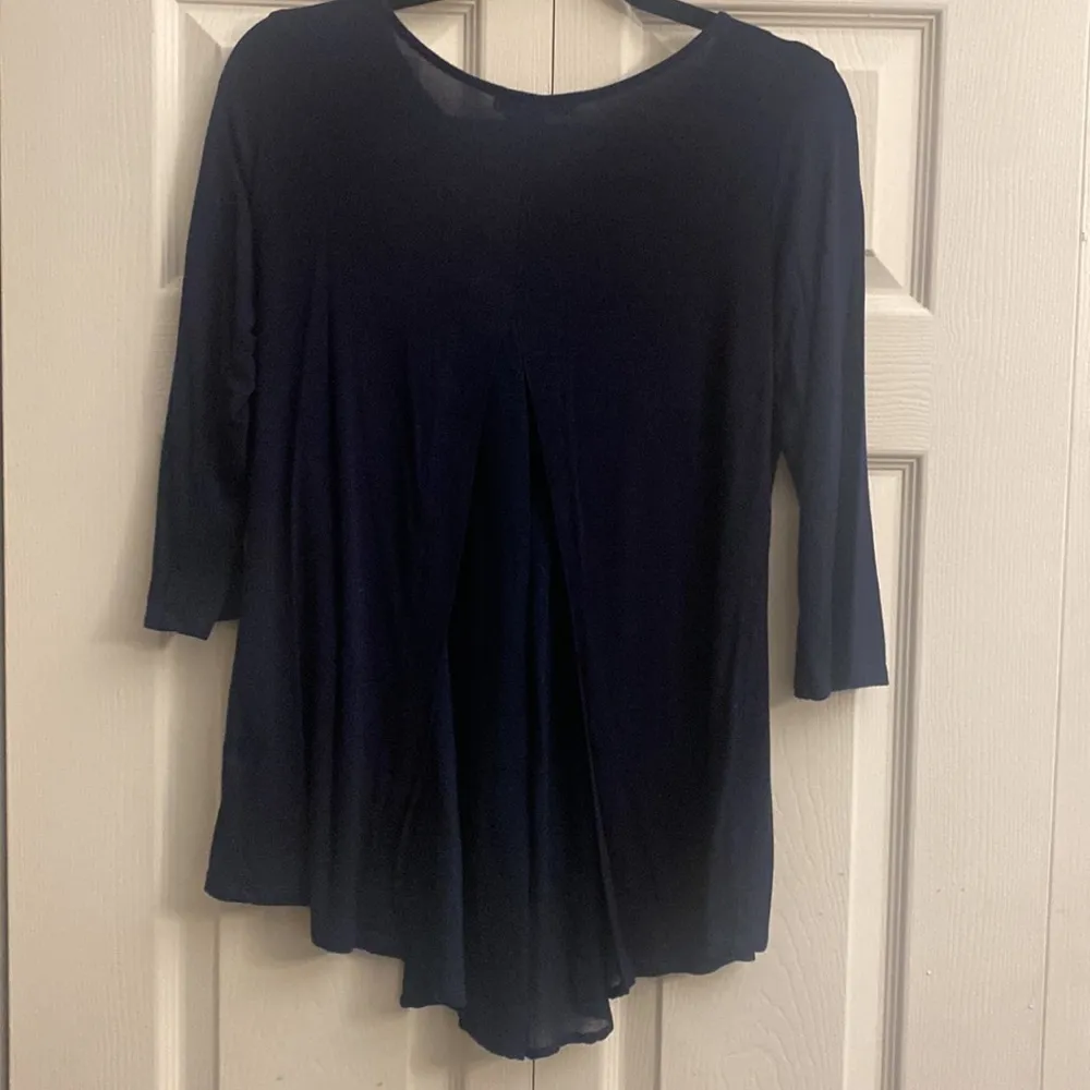 Kim & Cami navy super‎ soft black tunic blouse size S - Image 3