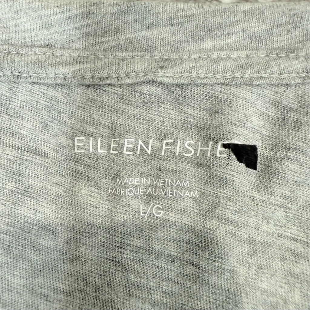 NWOT Eileen Fisher Organic Cotton Jersey‎ Long Sleeve Tee Light Gray Size Large - Image 3