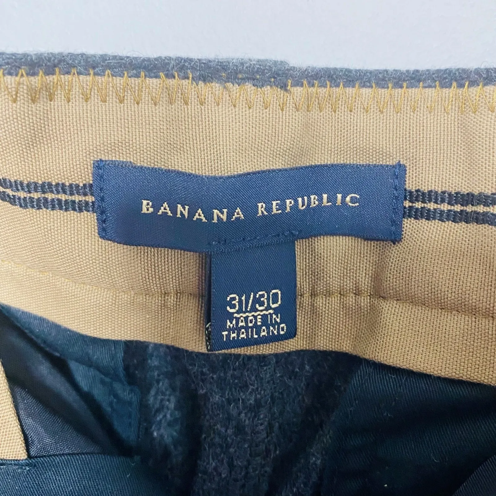 Banana Republic Wool Gray Trousers Tailored Work Slacks Flat Front Pant Sz 31/30 - Image 6