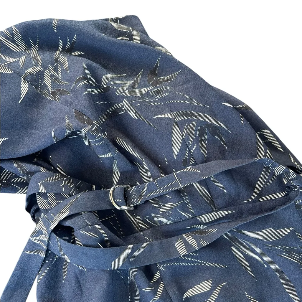 Topshop Navy and beige Leaf Print Blazer romper - Image 4