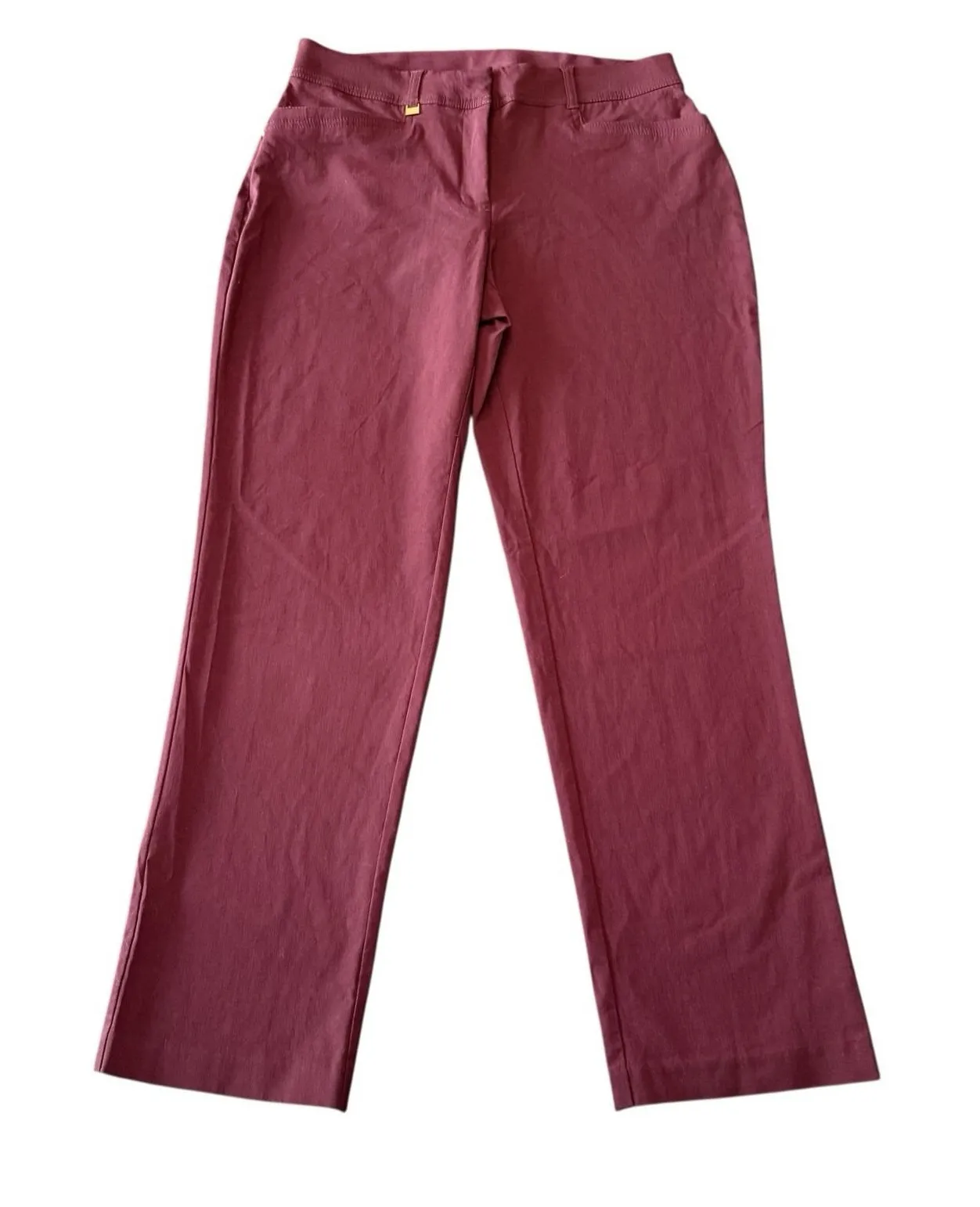 JM Collection Deep Maroon Tummy Control Dress Pants Size 10 - Image 1
