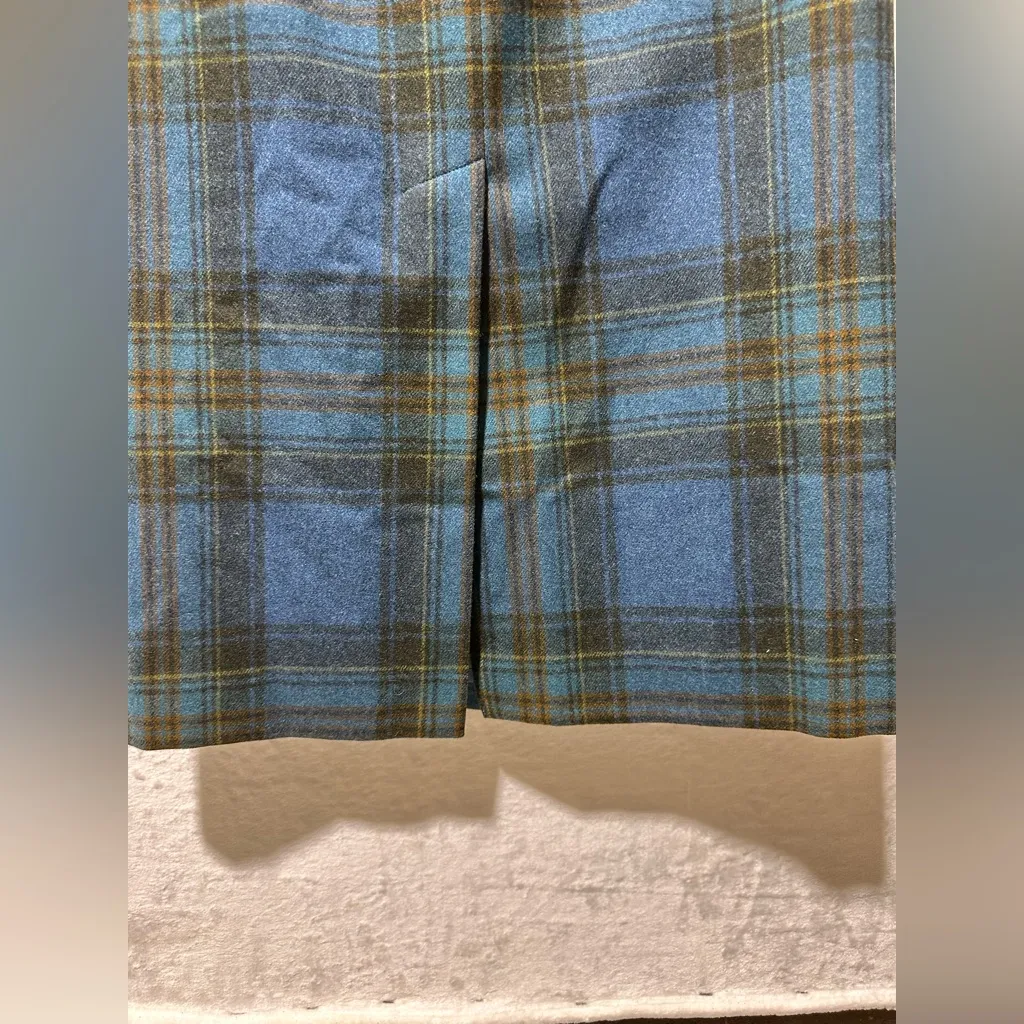 Pendleton 100% Virgin Wool vintage plaid long pencil skirt size 8 - Image 5
