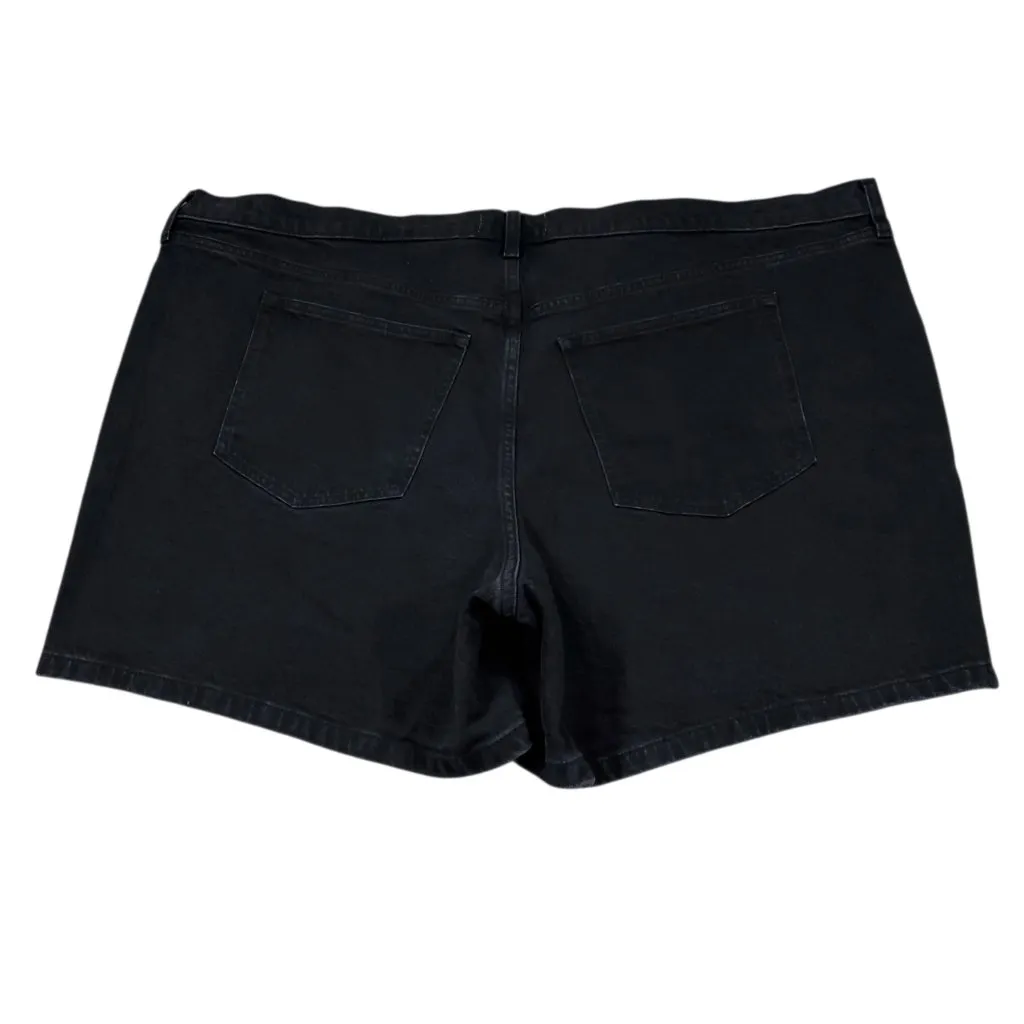 Abercrombie High Rise 7" Dad Jean Shorts Black Denim Stretch Plus Size 24 37 - Image 2